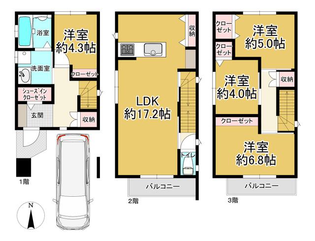 大阪府豊中市の一戸建て | 4180万円 | 4LDK | 56.23m² | Akiyama house finder