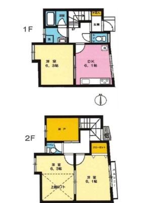 山王１丁目テラスハウス A｜東京都大田区山王１丁目(賃貸テラスハウス3DK・--・65.73㎡)の写真 その2