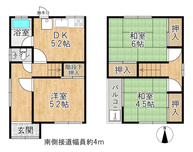 大阪府豊中市の一戸建て | 1580万円 | 3DK | 43.34m² | Akiyama house finder