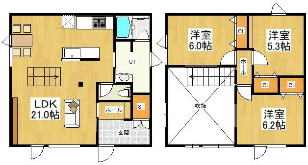 北海道石狩郡当別町の一戸建て | 2290万円 | 3LDK | 338.61m² | Akiyama house finder