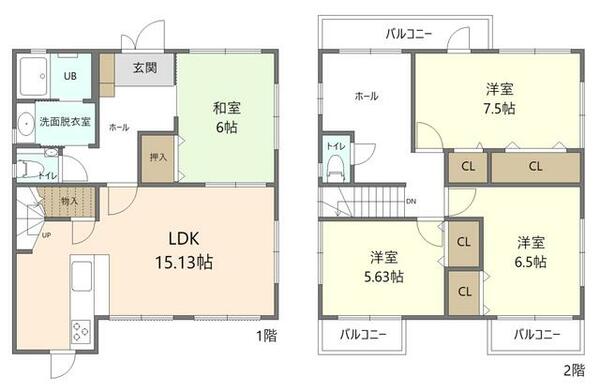 千葉県八千代市高津東４丁目(賃貸一戸建4LDK・--・113.11㎡)の写真 その2