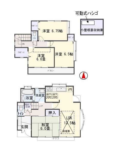 松戸新田戸建住宅｜千葉県松戸市松戸新田(賃貸一戸建4LDK・--・94.39㎡)の写真 その2
