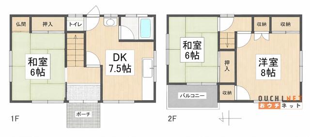 大阪府八尾市の一戸建て | 800万円 | 3DK | 66.88m² | Akiyama house finder