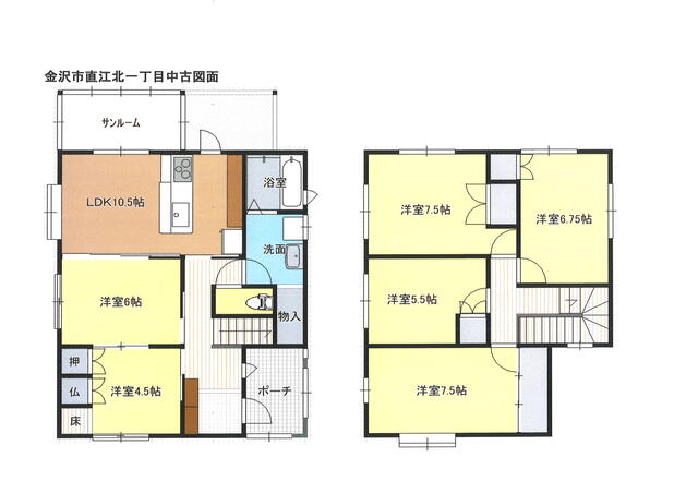 石川県金沢市の一戸建て | 2480万円 | 6LDK | 182.51m² | Akiyama house finder