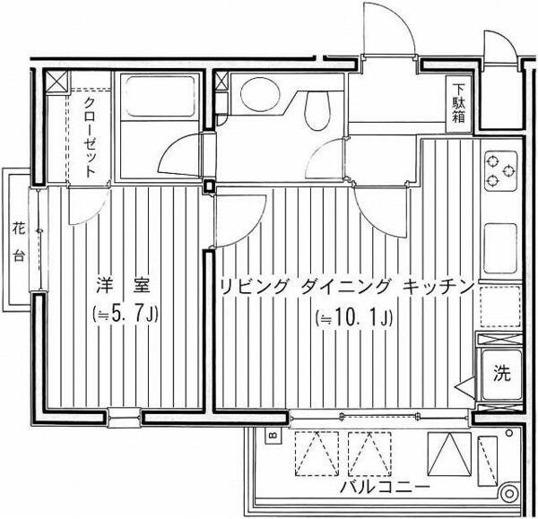 ＬＡＮＡＩ　ＣＯＵＲＴ　１５９６ 202｜東京都大田区南馬込６丁目(賃貸マンション1LDK・2階・40.50㎡)の写真 その2