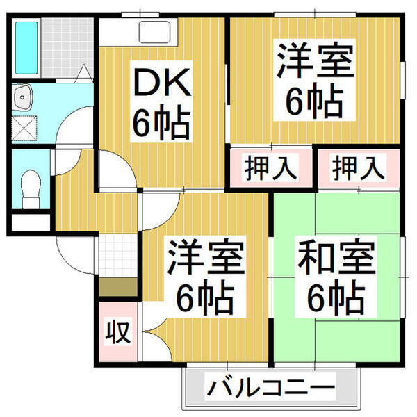 セゾンフローラ｜長野県長野市大字高田(賃貸アパート3DK・2階・59.00㎡)の写真 その2