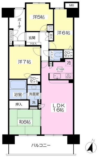 シティ能見台つどいの街　参番館 1204｜神奈川県横浜市金沢区能見台４丁目(賃貸マンション4LDK・12階・84.41㎡)の写真 その2