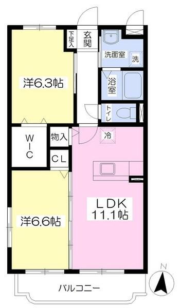 フェルメール 203｜佐賀県伊万里市脇田町(賃貸マンション2LDK・2階・57.00㎡)の写真 その2