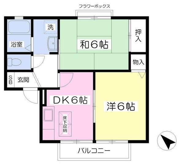 アイリスコーポ 102｜東京都調布市菊野台３丁目(賃貸アパート2DK・1階・41.40㎡)の写真 その2