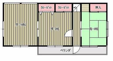 ２Ｆ平面図：日当り・展望良好！浦賀の海と山、自然豊かで空気もキレイです。照明器具・エアコン３台完備