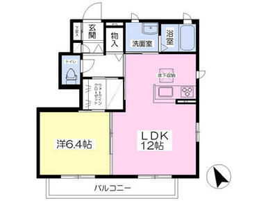 間取図（１階の角（かど）部屋を募集中です。）