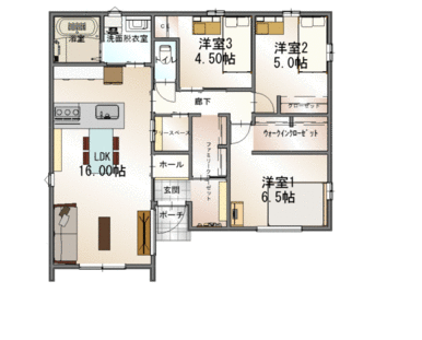 平屋住宅　３ＳＬＤＫ