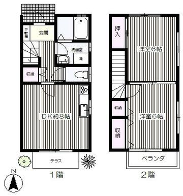 １階・２階　各２６㎡（合計５２㎡）