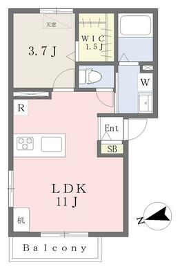 34.36平米　ペット飼育可能な１ＬＤＫ！