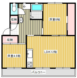 ２ＬＤＫ（ＬＤＫ１２・洋６・洋４．５）５５平米