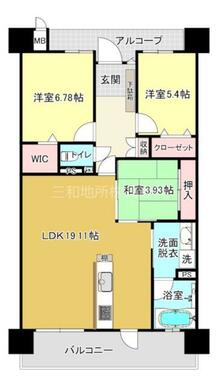 １９帖超の広々としたリビングが魅力の間取り