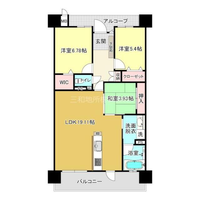 １９帖超の広々としたリビングが魅力の間取り