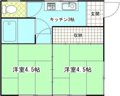 みかん荘１０１　２Ｋ　横須賀市東浦賀１丁目