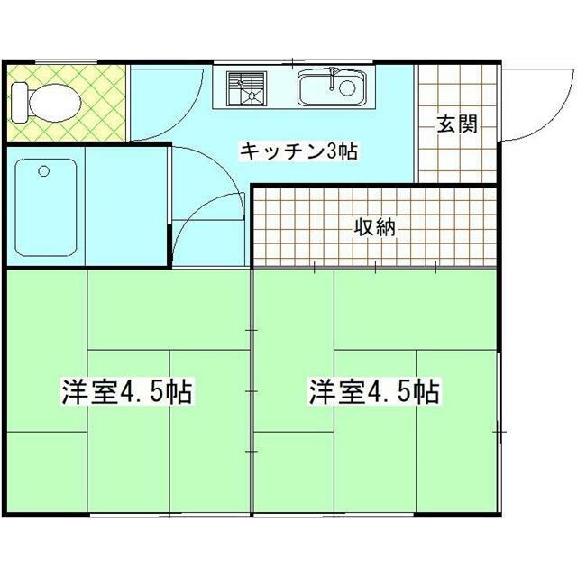 みかん荘１０１　２Ｋ　横須賀市東浦賀１丁目