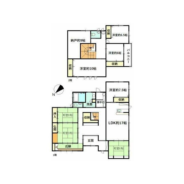 7LDK＋約9帖の納戸を備えたゆとりある住まいで大家族や２世帯家族にもおすすめです！