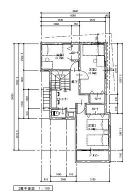 建築プラン例　建物価格２，５７０万円（外構費含む）　２階間取り図