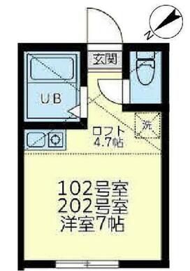 １０２　洋室７帖＋ロフト４．７帖