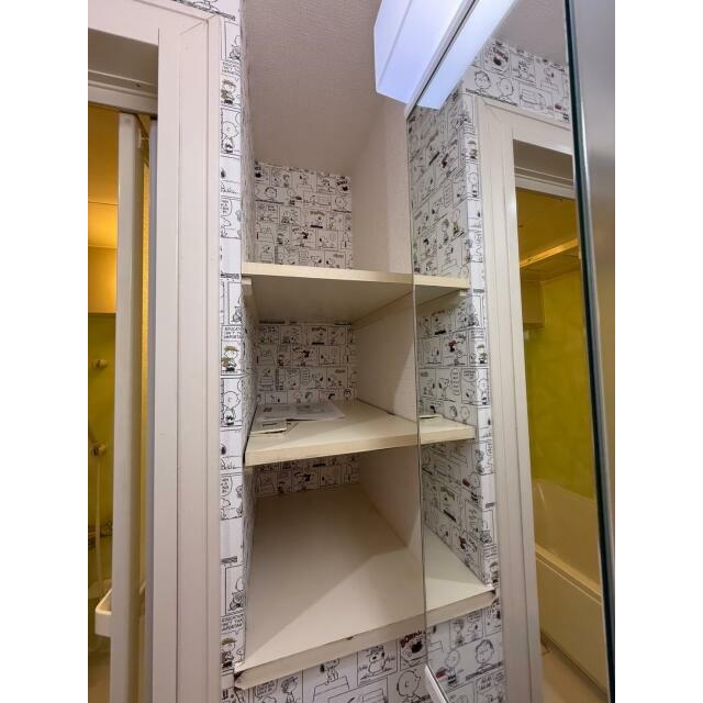 洗面横の収納は奥行も有りたくさん収納できます！