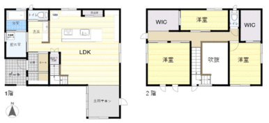 ３ＬＤＫ＋土間サロン＋ＷＩＣ２部屋付！信州の木と自然素材にこだわった住宅です。