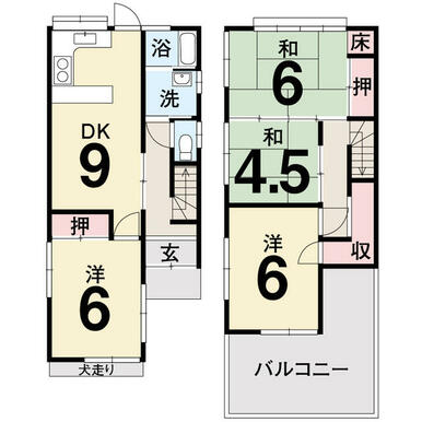 間取図です。４ＤＫで、収納も十分あります。