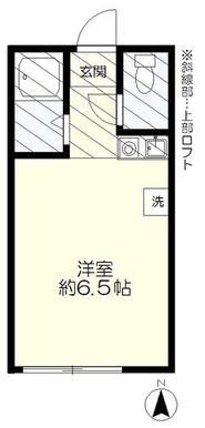 約１５．２９㎡のロフト付ワンルーム