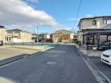 南西側の前面道路の様子