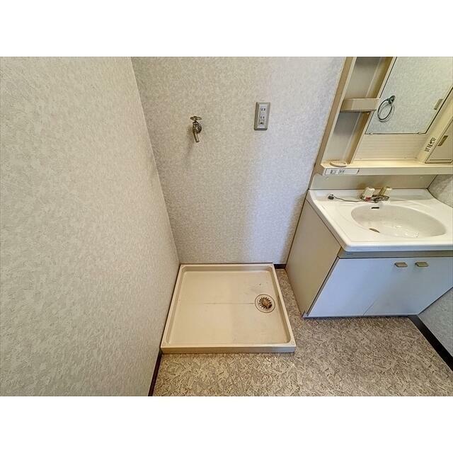 洗濯機も洗面に置けます