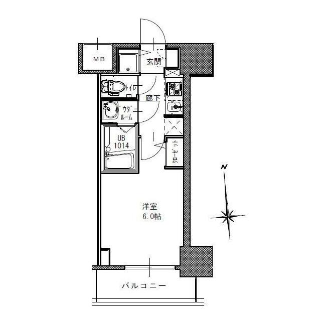 Ｂｔｙｐｅ（２０．５６㎡）２０２号室～１５０２号室　南向き