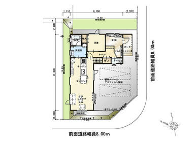 【配置図】駐車スペースは２～３台分ございます。