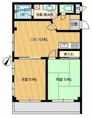 丁度良い２ＬＤＫのお部屋です。