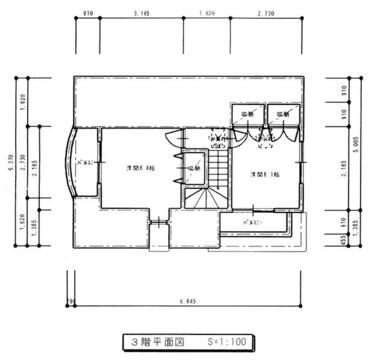 ３Ｆ　洋６．４帖、６．１帖