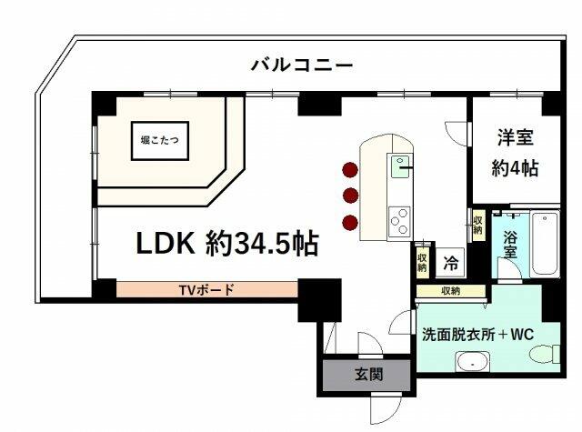 信開アーバンシティセントラル 18階 1LDK 富山市の売マンション