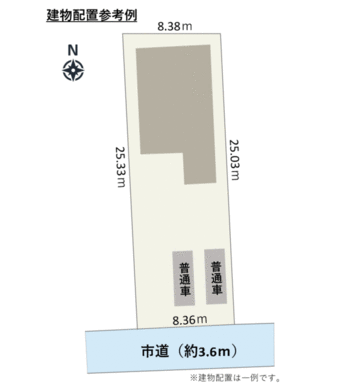 建物配置の一例です。建築条件は有りません。