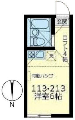 １１３　洋室６帖＋ロフト４帖