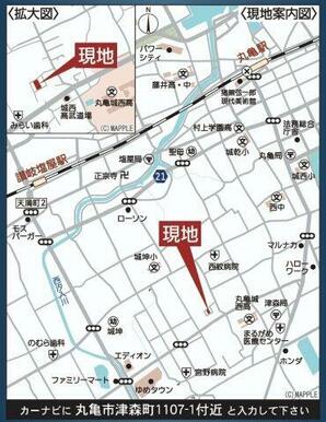 カーナビ表示：丸亀市津森町1107-1