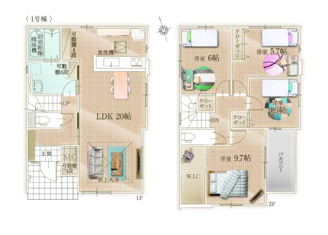 物件画像 北九州市八幡東区 祇園１丁目 (八幡駅) 2階建 4LDK