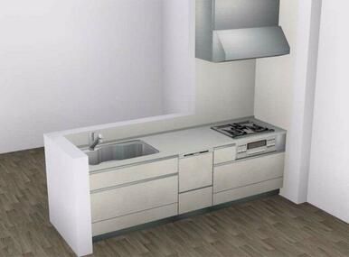 調理がはかどるワイドカウンター、浄水機付シャワー水栓（イメージ画像）