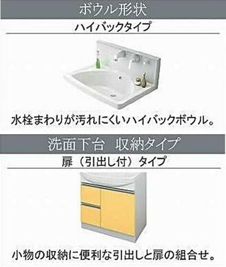 １階洗面化粧台　タカラスタンダード　エリシオ　間口７５㎝　［参考プラン］