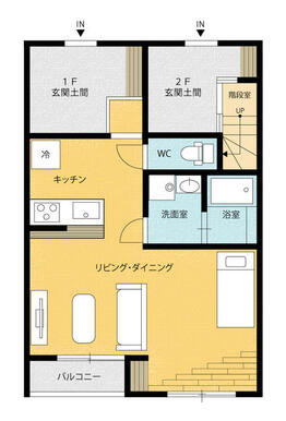 クレルサイ１０３号室　間取り