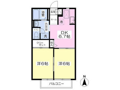 間取図（オール洋室で日当たり良好です）