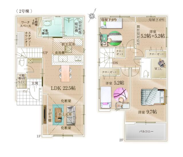 物件画像 福岡市西区 泉１丁目 (周船寺駅) 2階建 3LDK