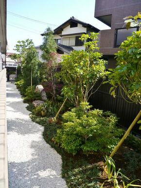 Ｃ棟の日本庭園。季節の移ろいを楽しめます。