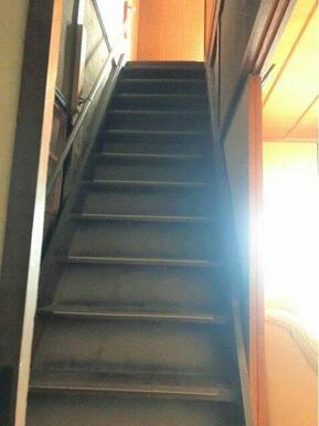 階段は急こう配になっていますが、手摺があるので、上り下りの手助けになります。