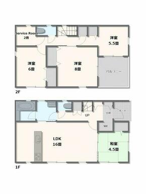 １号棟・４ＬＤＫ＋ＳＩＣ＋サービスルーム