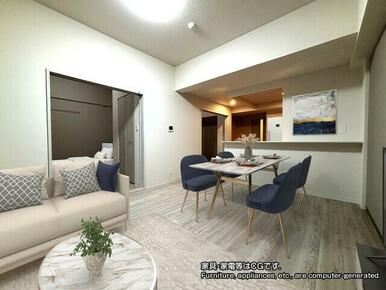 15帖リビング（シックver）※家具はCGイメージです。※別部屋参考写真です。